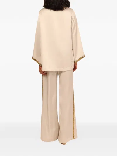 Baruni Samar Flared-sleeves Blouse And Trousers Set In Neutral