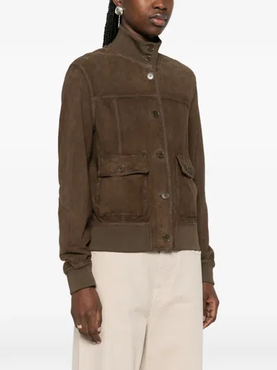 P.a.r.o.s.h Buttoned Flap-pocket Jacket In Brown