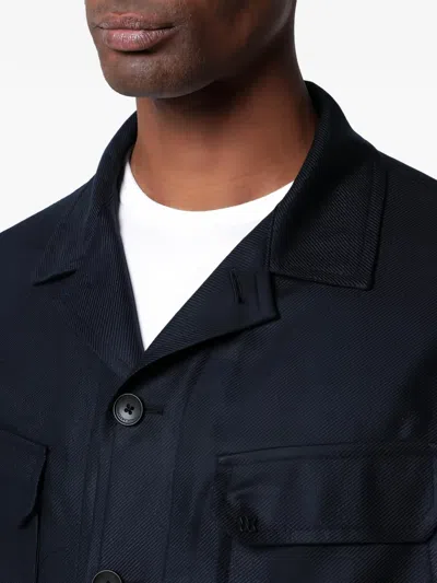 Tagliatore Buttoned Flap-pocket Overshirt In Blue
