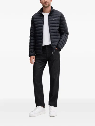 Armani Exchange Zipped Quilted Jacket In Blue