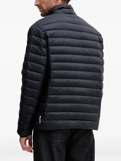 Armani Exchange Zipped Quilted Jacket In Blue