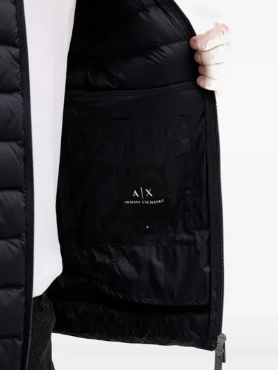 Armani Exchange Zipped Quilted Jacket In Blue