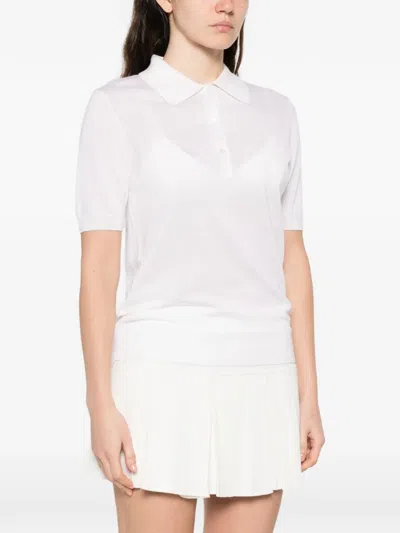 P.a.r.o.s.h Collared Polo Top In White