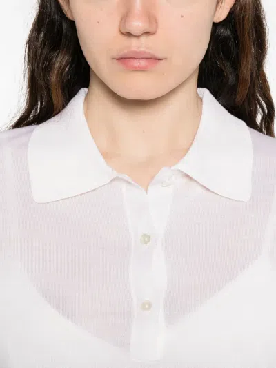 P.a.r.o.s.h Collared Polo Top In White