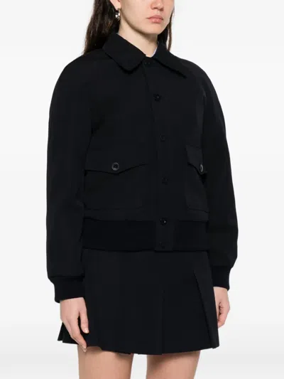 Apc A.p.c. Long-sleeved Buttoned Jacket In Blue