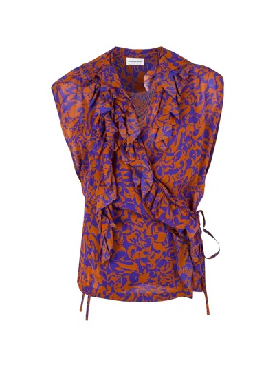 Dries Van Noten 'clematis' Top In Purple
