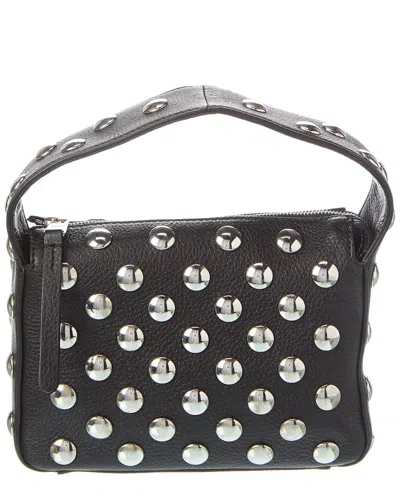 Khaite Elena Small Studded Textured-leather Shoulder Bag In Black