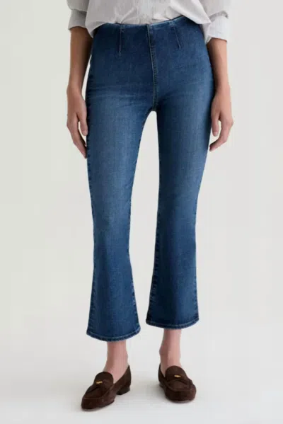 Ag Farrah Pull On Boot Crop Jeans In Moonlight In Blue