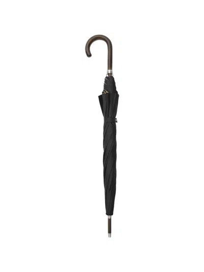 Burberry Walking Check-lined Umbrella In Black
