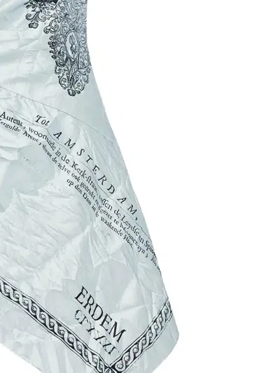 Erdem Printed Asymmetric Top In White