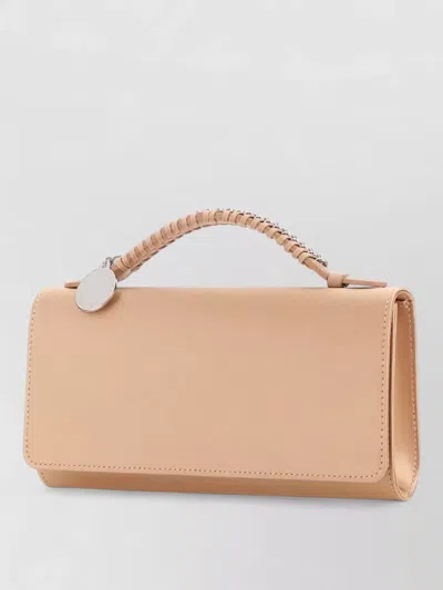 Stella Mccartney Satin Falabella Shoulder Bag Rectangular Top Handle In Neutral