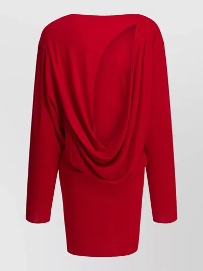 Jacquemus La Mistral Open-back Draped Dress In Red