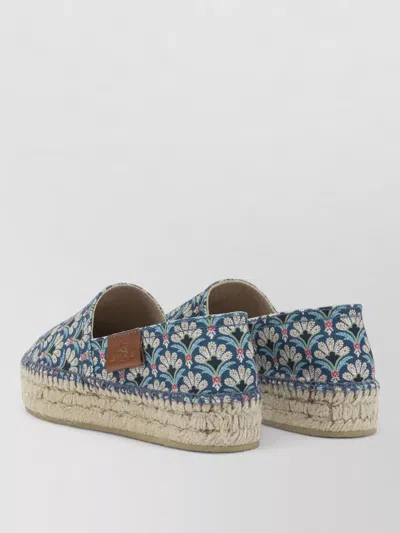 Etro Espadrilles Floral Pattern Round Toe Textile In Blue