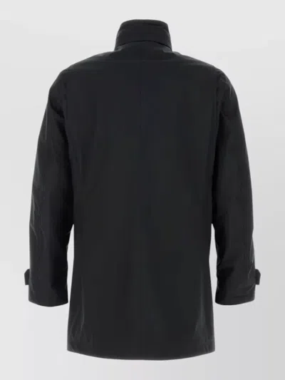 Moorer Polyester Blend Duca Jacket High Collar In Black