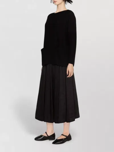 Daniela Gregis Knit Pullover Round Neck Front Pockets In Black