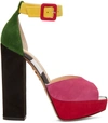CHARLOTTE OLYMPIA Multicolor Suede Eugenie Platform Sandals