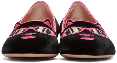 Shop Charlotte Olympia Black Barbie Edition 'pretty In Pink' Kitty Flats