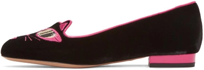 Shop Charlotte Olympia Black Barbie Edition 'pretty In Pink' Kitty Flats