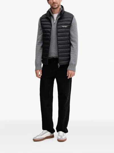 Armani Exchange Full Zip Sleeveless Down Jacket In Black