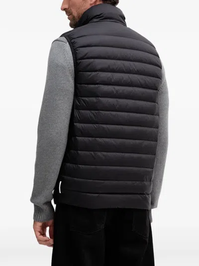 Armani Exchange Full Zip Sleeveless Down Jacket In Black