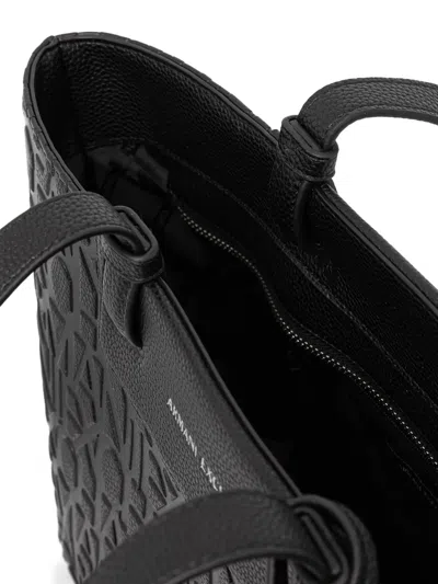 Armani Exchange Embossed Logo Tote Bag In Black
