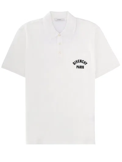 Givenchy Polo Shirt With Short Sleeves And Chest Pocket In White