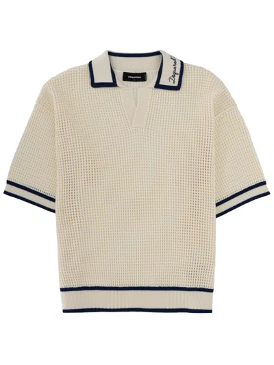 Dsquared2 Dsquared Men Polo With Logo In Neutral