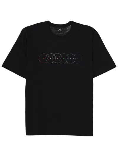 Ps By Paul Smith Ps Paul Smith Circles Organic Cotton T-shirt In Black