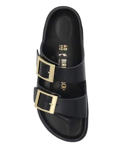 Birkenstock Arizona Droplet Buckle Shiny Leather Sandals In Multi