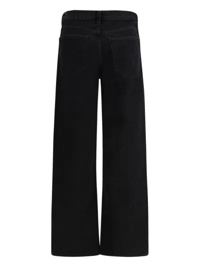 Agolde Arc Criss Cross Asymmetric Straight-leg Jeans In Black