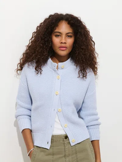 Alex Mill Nico Crewneck Cotton Cardigan In Blue