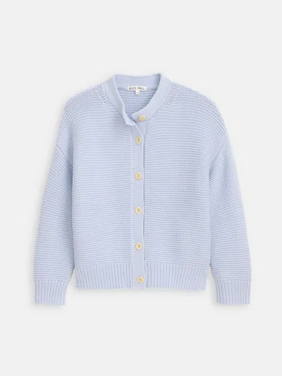 Alex Mill Nico Crewneck Cotton Cardigan In Blue