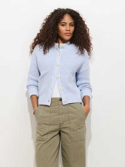 Alex Mill Nico Crewneck Cotton Cardigan In Blue
