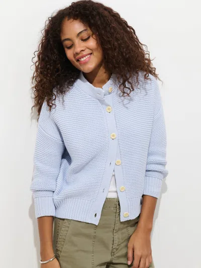 Alex Mill Nico Crewneck Cotton Cardigan In Blue