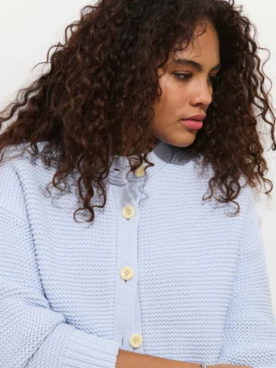 Alex Mill Nico Crewneck Cotton Cardigan In Blue