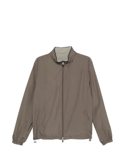 Corneliani Zip-up Reversible Jacket In Brown