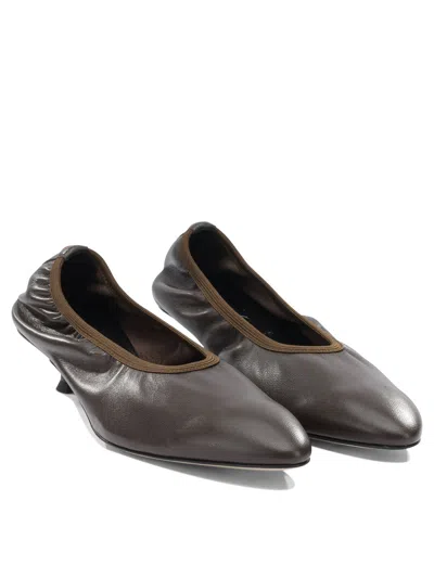 Aeyde Hermia Pumps 35mm Leather Kitten Heel In Burgundy