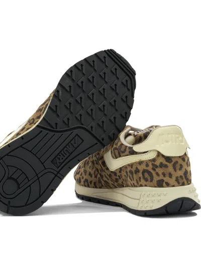 Autry Reelwind Low Sneakers In Leopard Suede And Rutaa Leather Shoes In Multi