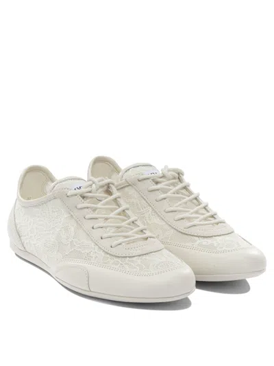 Jimmy Choo Beige Calf Leather Bos Taurus Athletic Sneakers In Neutral