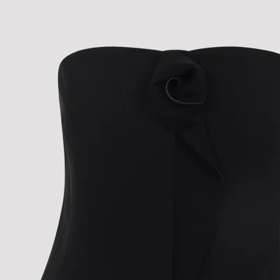 Giorgio Armani Strapless Top Fitted Silhouette Floral Detail In Black