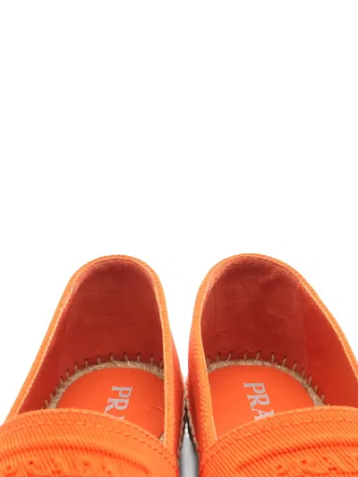Pre-owned Prada Triangle-logo Espadrilles In Orange