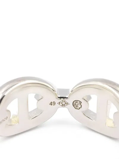 Pre-owned Hermes 2020s Chain Ring In Silver