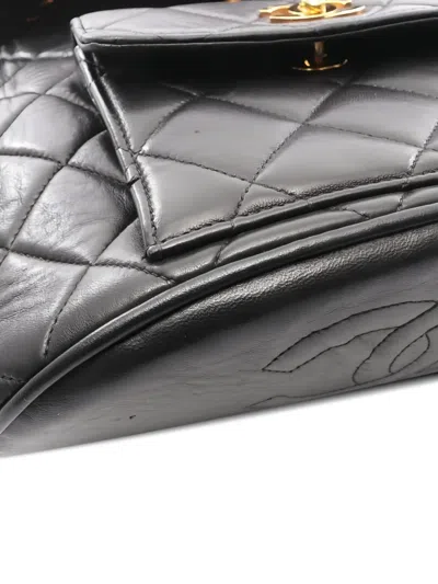 Pre-owned Chanel 1994-1996 Interlocking-cc Backpack In Black