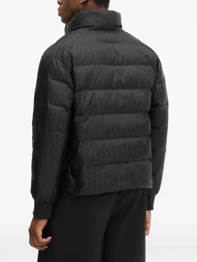 Armani Exchange Monogram Pattern Jacket In Black