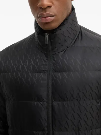Armani Exchange Monogram Pattern Jacket In Black
