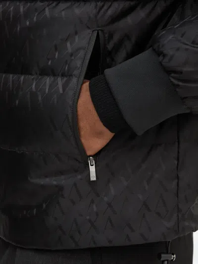 Armani Exchange Monogram Pattern Jacket In Black