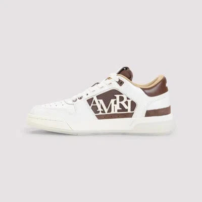 Amiri Men 'classic Low' White Sneaker With Maxi Logo On The Side And Tone-on-tone Ma Quad Motif In L In Multi