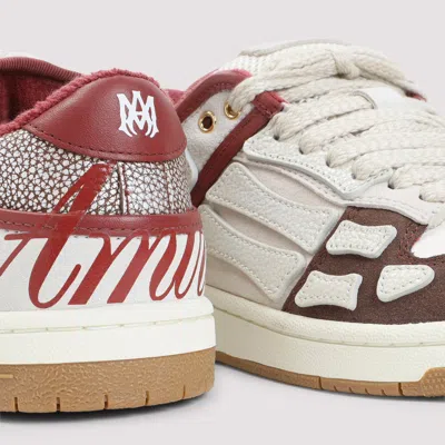 Amiri Brown Xl Skel Top Low Cow Leather Sneakers In White