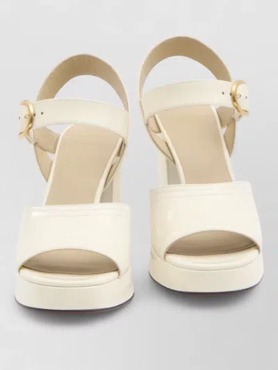 Valentino Sandalo Con Plateau Fawcette In Vitello Abrasivato 100mm In Neutral