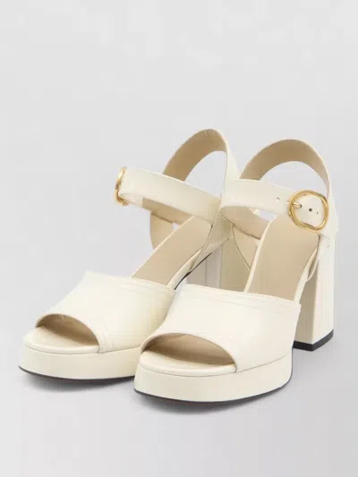 Valentino Sandalo Con Plateau Fawcette In Vitello Abrasivato 100mm In Neutral